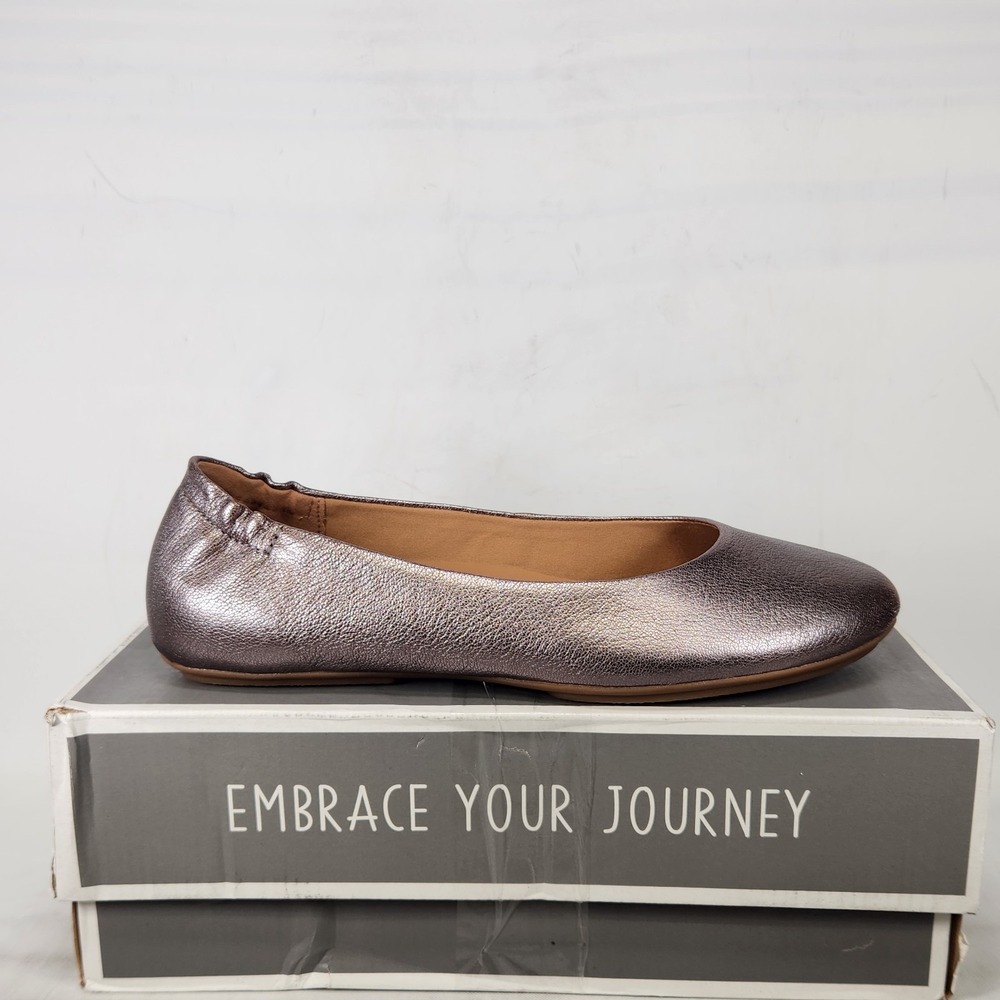 Dansko Mollie Metallic Ballet Flats Women Size 8-8.5 Pewter Leather Comfort